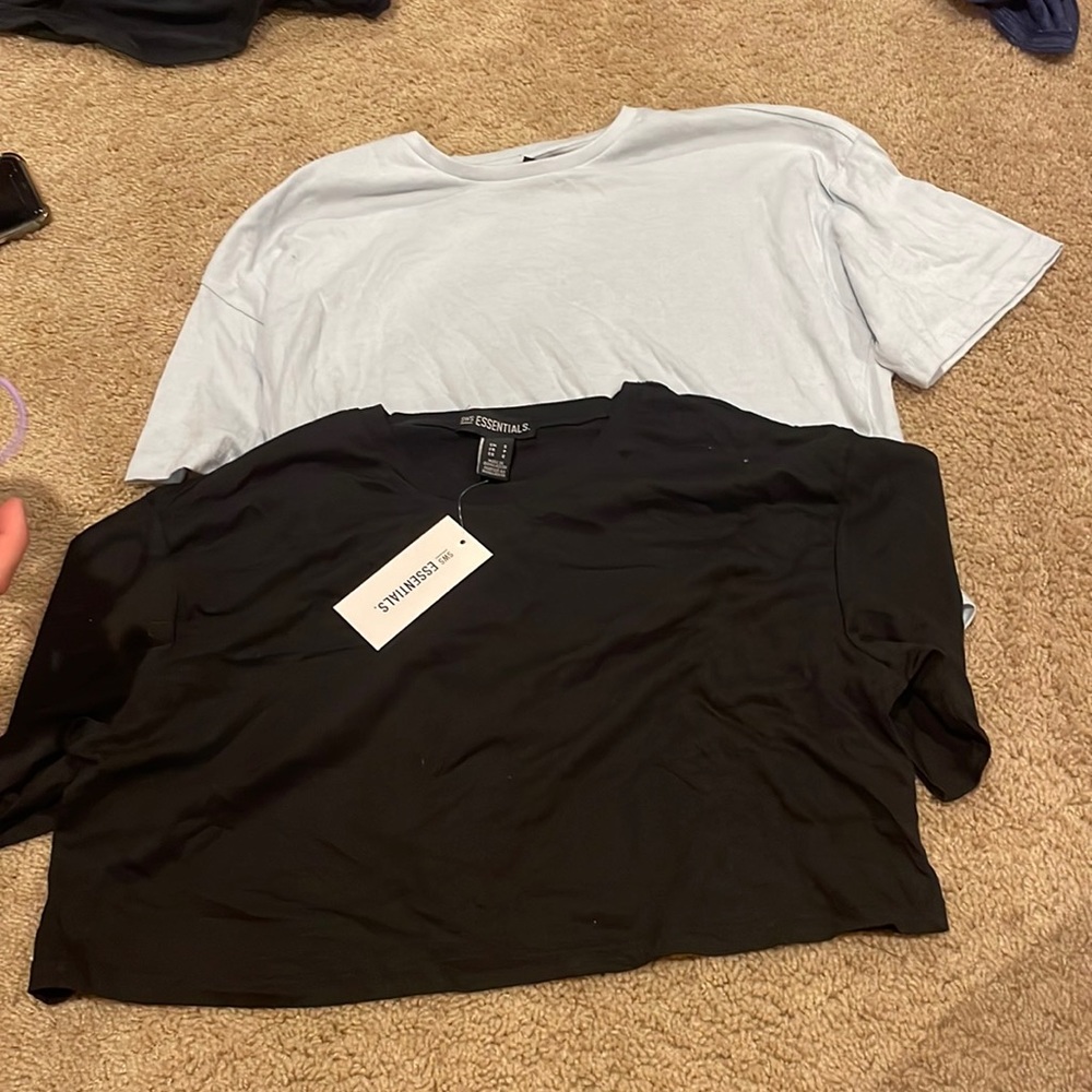 Black and blue plain crop tops